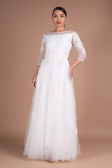 Illusion neck bead work bodice sillhouette