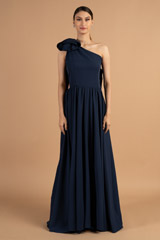 Navy Blue One Shoulder Gown