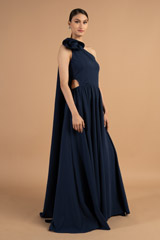 Navy Blue One Shoulder GownDSC01404