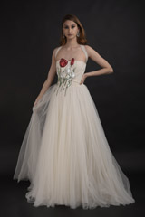 White Drape Corset Tulle Gown1543_video