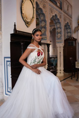 White Drape Corset Tulle GownDSC06769