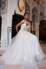 White Drape Corset Tulle GownDSC06771