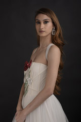 White Drape Corset Tulle Gown_DTR0866