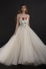 White Drape Corset Tulle Gown_DTR0871