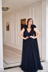 Plunge V Neck Gown1