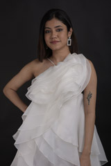 White Layered High Low Gown_DTR0766