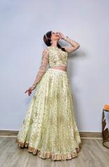 Mint Embroidered Top Bottom Set1