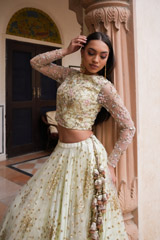 Mint Embroidered Top Bottom SetDSC05285