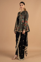 Black Embellished Pants SareeDSC01412