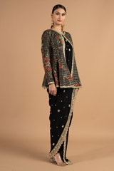 Black Embellished Pants SareeDSC01413