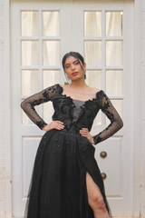 BLACK ORGANZA GOWN WITH KATDANA WORKIMG_4890