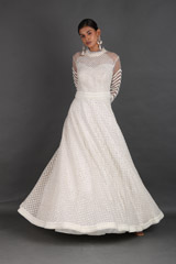 White Net Embellished Gown