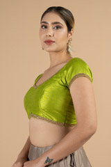 Liril Green With Golden Lace Saree BlouseDSC07086