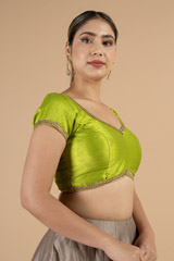 Liril Green With Golden Lace Saree BlouseDSC07087
