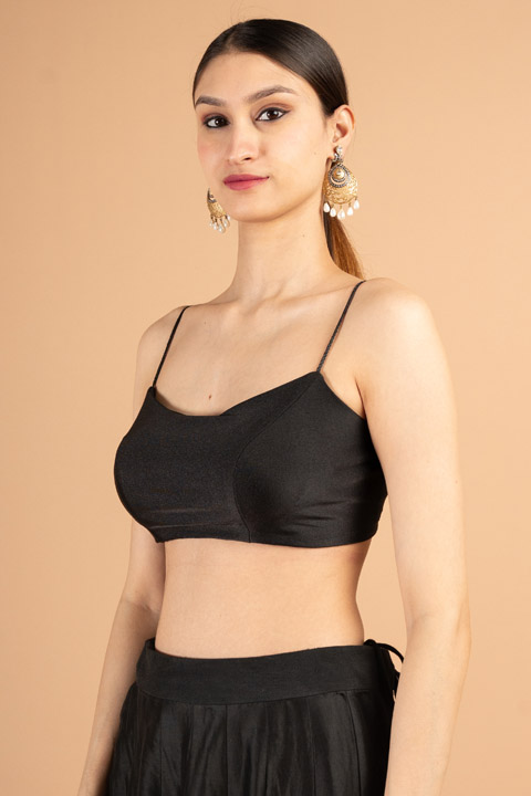 Black Noodle Strap Blouse