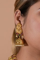 Golden Meenakari Work Necklace Set_DTR3687