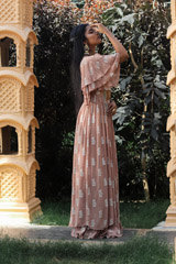 Embroidered Beige Cape with  Bustier And SkirtIMG_9264