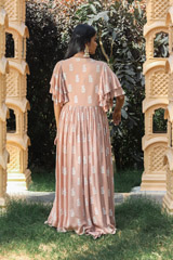 Embroidered Beige Cape with  Bustier And SkirtIMG_9274