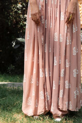 Embroidered Beige Cape with  Bustier And SkirtIMG_9286