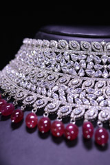 Silver with Maroon Stone Necklace SetIMG_0009