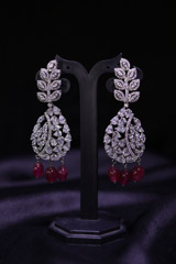 Silver with Maroon Stone Necklace SetIMG_0011