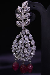 Silver with Maroon Stone Necklace SetIMG_0012