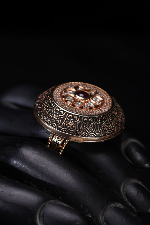 Golden Oxidised Ring