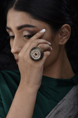 Golden Oxidised Ring_SUB1437