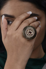 Golden Oxidised Ring_SUB1439