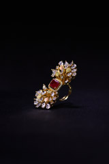 Pink and White Stone Ring