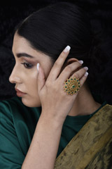 Green Stone Embedded Ring_SUB1511