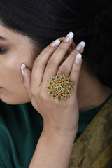 Green Stone Embedded Ring_SUB1512