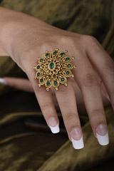 Green Stone Embedded Ring_SUB1514