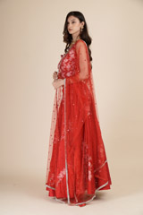 Red Embroidered Lehenga_DSC6285