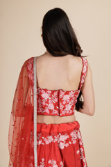 Red Embroidered Lehenga_DSC6294