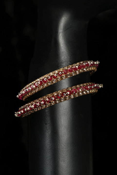 Magenta Stone Bangles
