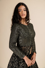 Black Embroidered Top Bottom Set_DSC6436