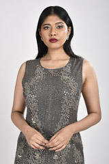 Grey Embellished Gown_SUB7589
