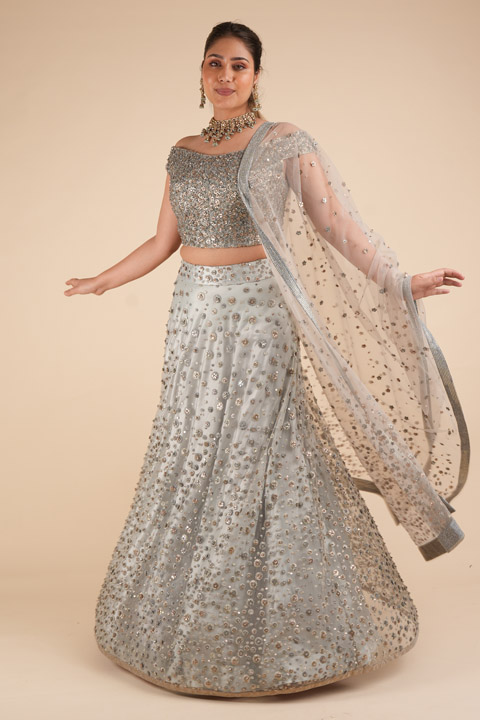Silver Lehenga Set
