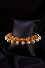 Golden Bangles with Pearls