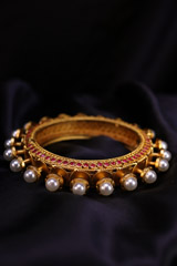 Golden Bangles with Pearls