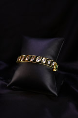 Golden Kundan Single Layer Bangles