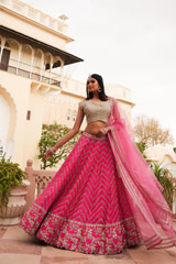 Magenta Zardosi Lehenga Set