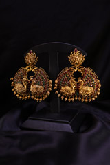 Two Peacock Golden Earrings