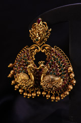 Two Peacock Golden Earrings