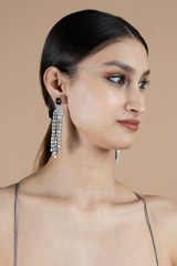 Red Stone Long EarringsDSC09153