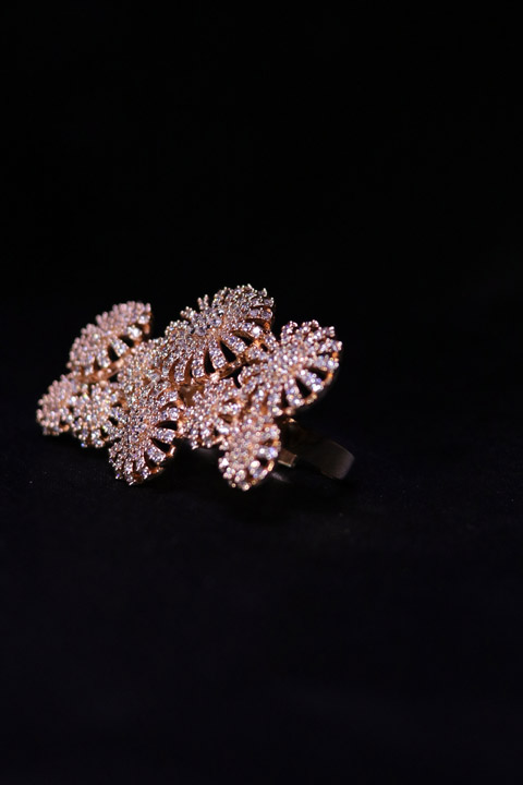 Rosegold White Stone Ring