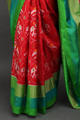 Red Silk Saree With Green BorderIMG_7838