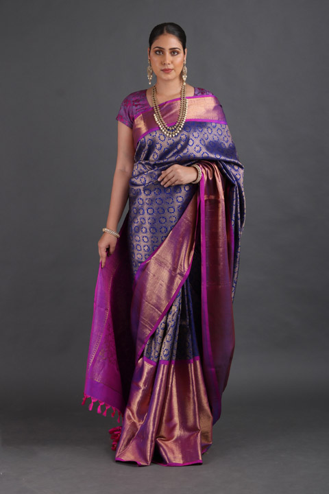 Purple Silk Saree