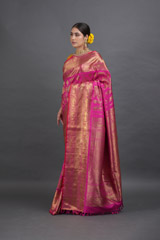 Deep Pink Kanjeevaram Saree